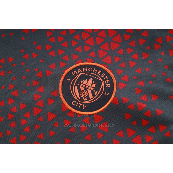 Chandal del Manchester City Manga Corta 2023-2024 Rojo - Pantalon Corto